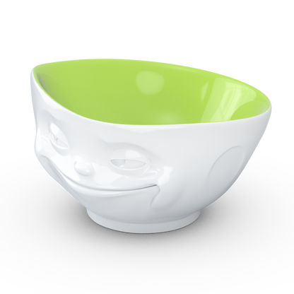 FIFTYEIGHT PRODUCTS / Tazze / Ciotola "Sorriso" (Porcellana, 500ml, bianca, interno Pistacchio, Made in Germany)