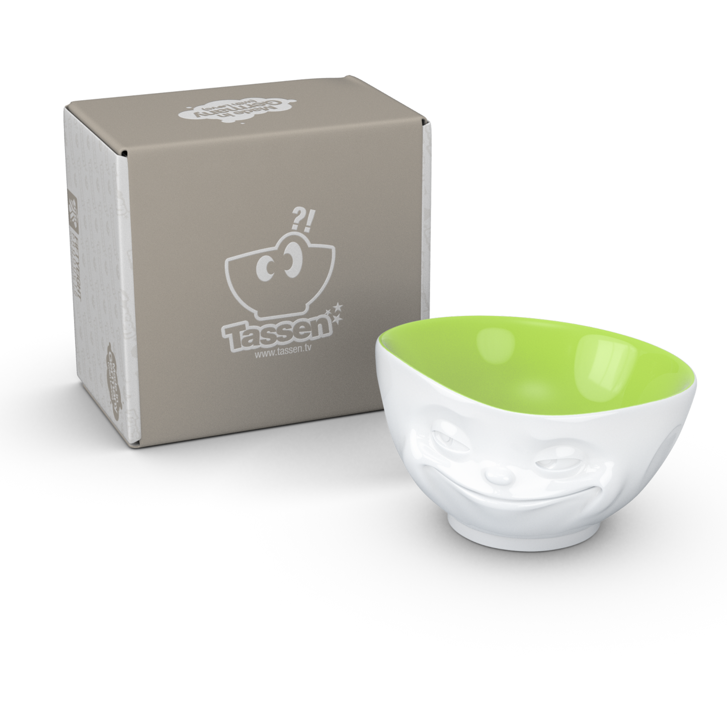 FIFTYEIGHT PRODUCTS / Tazze / Ciotola "Sorriso" (Porcellana, 500ml, bianca, interno Pistacchio, Made in Germany)