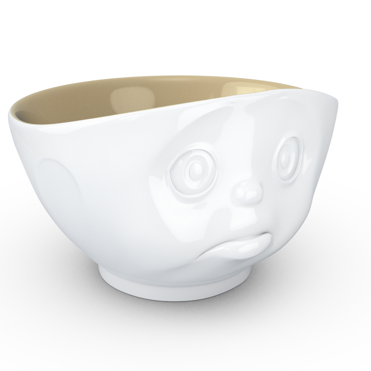 FIFTYEIGHT PRODUCTS / Mugs / "Pouting" Bowl (Porcelain, 500ml, white, sand interior, Made in Germany)