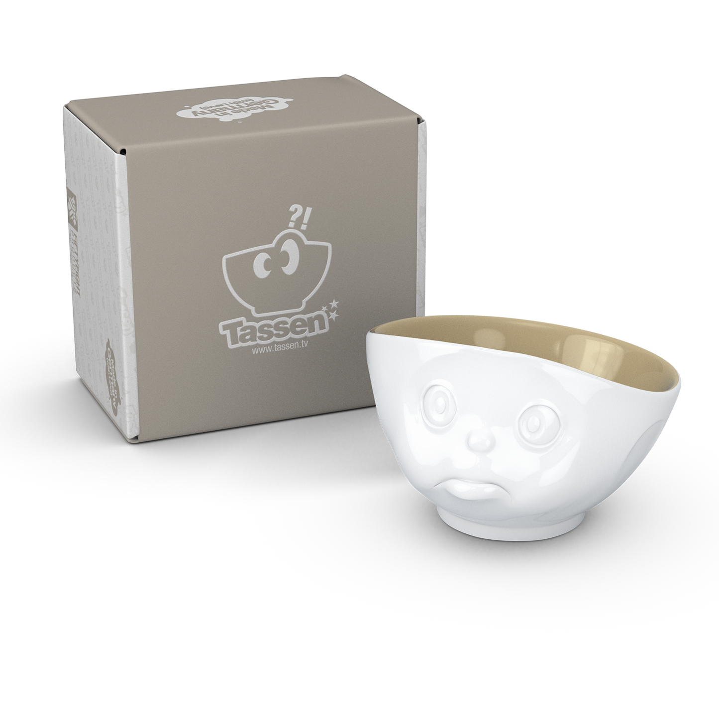 FIFTYEIGHT PRODUCTS / Mugs / "Pouting" Bowl (Porcelain, 500ml, white, sand interior, Made in Germany)