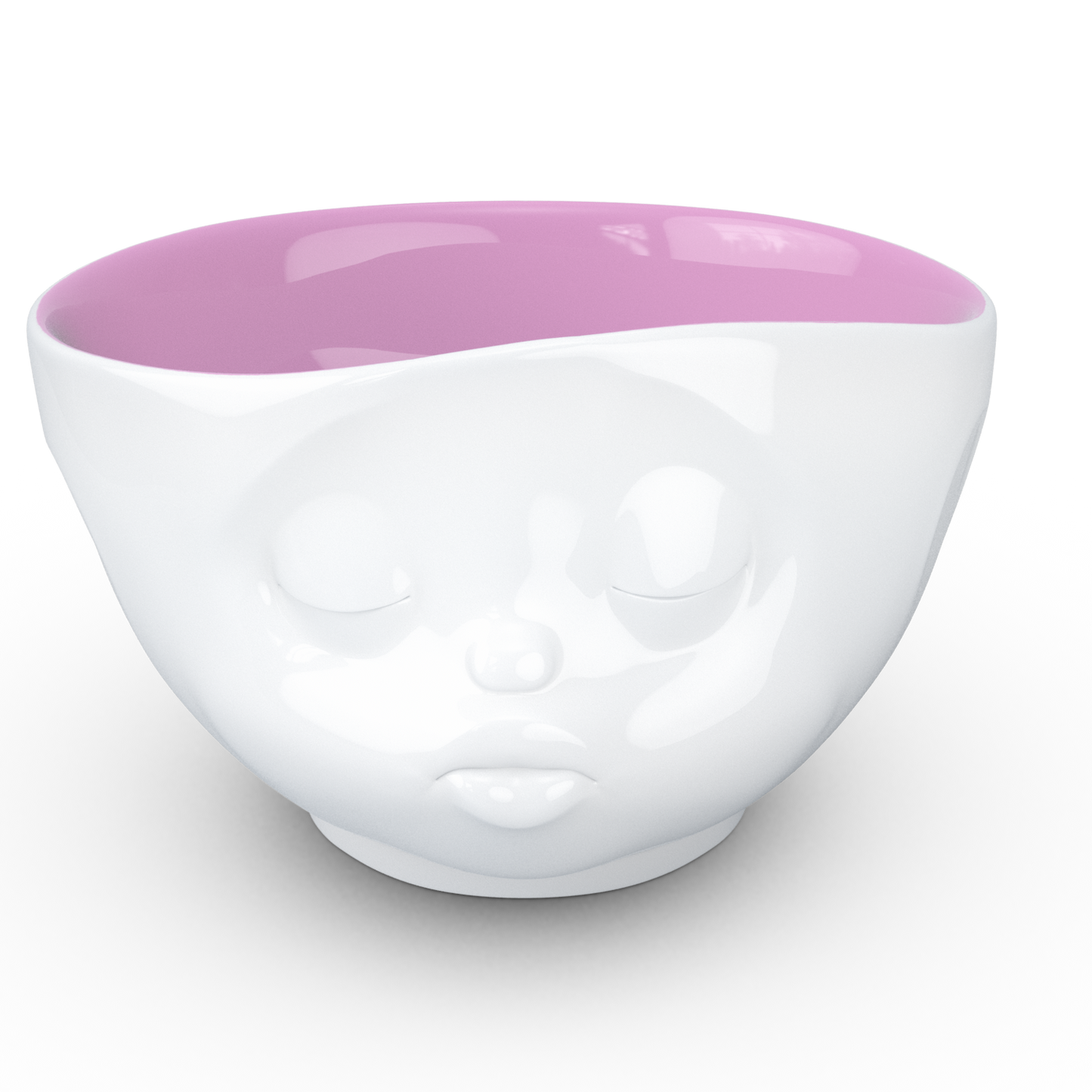 FIFTYEIGHT PRODUCTS / Mugs / Bowl "Kissing" (Porcelain, 500ml, white, interior berry, Made in Germany)