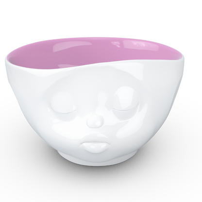 FIFTYEIGHT PRODUCTS / Mugs / Bowl "Kissing" (Porcelain, 500ml, white, interior berry, Made in Germany)
