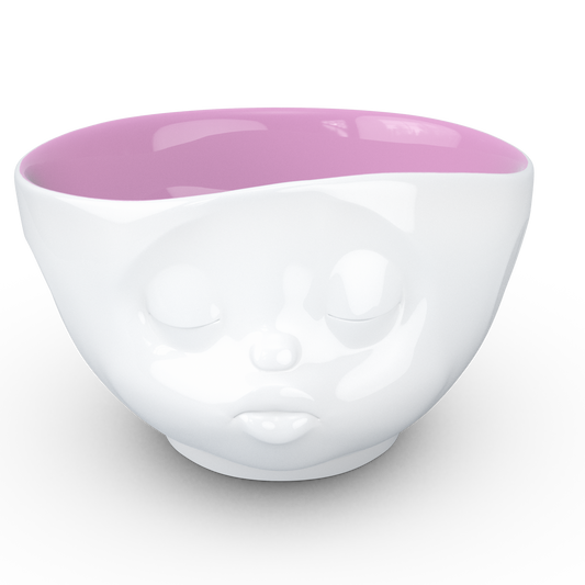 FIFTYEIGHT PRODUCTS / Mugs / Bowl "Kissing" (Porcelain, 500ml, white, interior berry, Made in Germany)