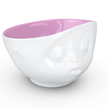 FIFTYEIGHT PRODUCTS / Mugs / Bowl "Kissing" (Porcelain, 500ml, white, interior berry, Made in Germany)