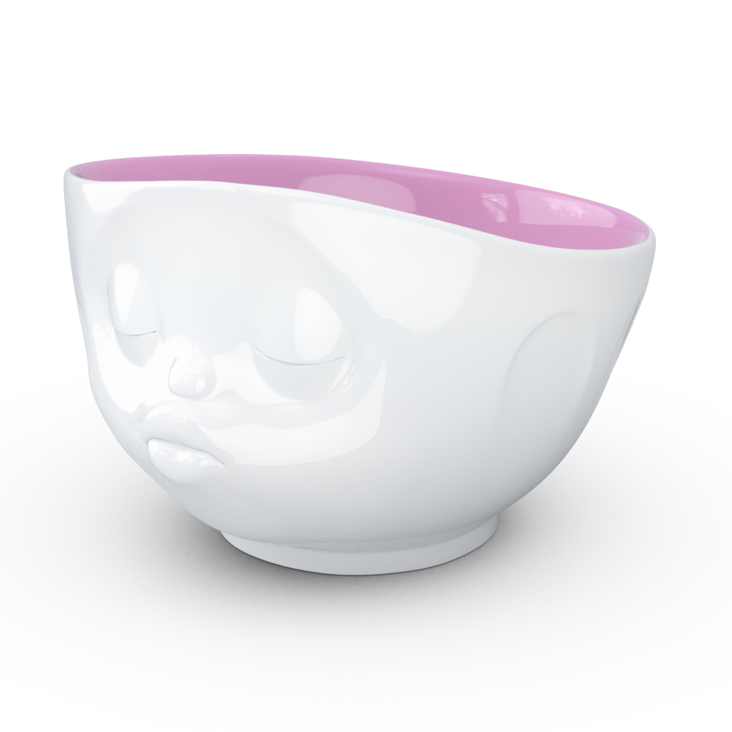 FIFTYEIGHT PRODUCTS / Mugs / Bowl "Kissing" (Porcelain, 500ml, white, interior berry, Made in Germany)