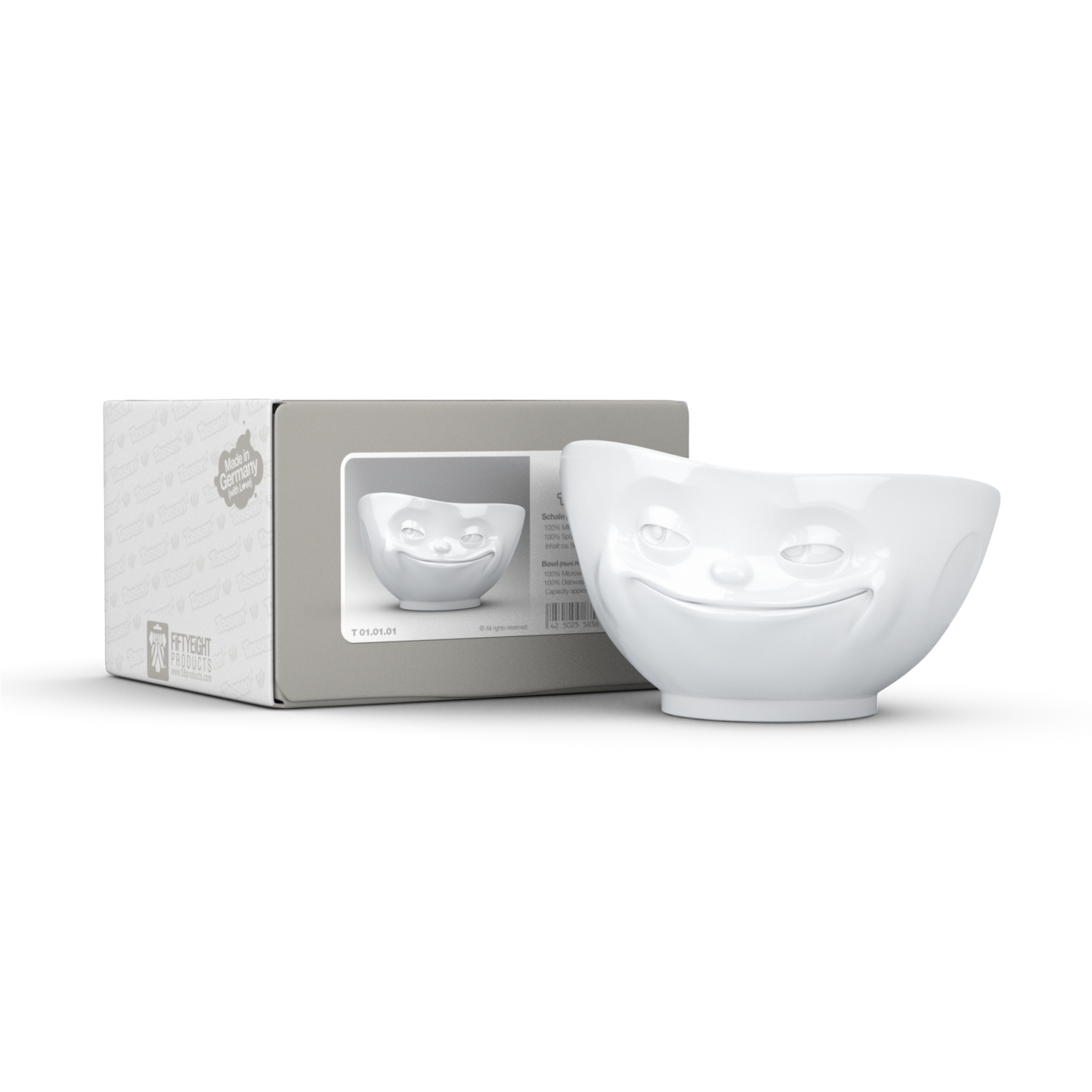 FIFTYEIGHT PRODUCTS / Tassen / Schale „Grinsend (Porzellan, 500ml, weiß, Made in Germany)