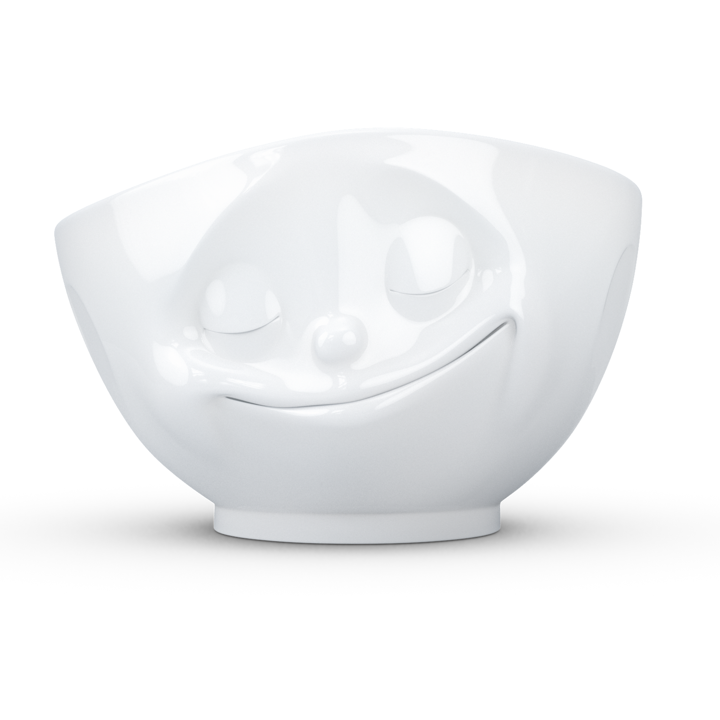 FIFTYEIGHT PRODUCTS / Tassen / Schale „Glücklich“ (Porzellan, 500ml, weiß, Made in Germany)