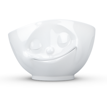 FIFTYEIGHT PRODUCTS / Tassen / Schale „Glücklich“ (Porzellan, 500ml, weiß, Made in Germany)
