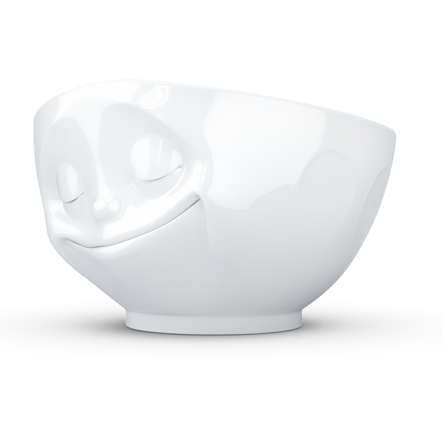 FIFTYEIGHT PRODUCTS / Tassen / Schale „Glücklich“ (Porzellan, 500ml, weiß, Made in Germany)