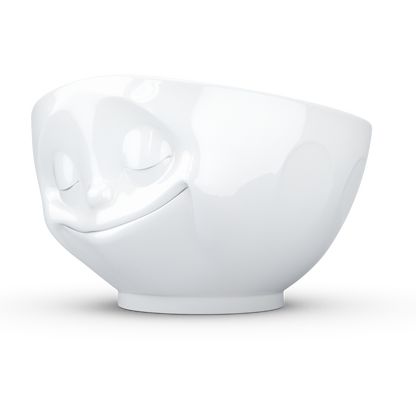 FIFTYEIGHT PRODUCTS / Tassen / Schale „Glücklich“ (Porzellan, 500ml, weiß, Made in Germany)