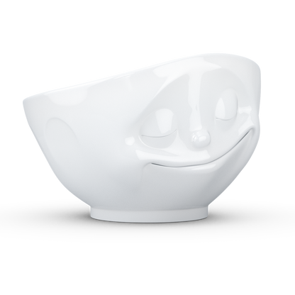FIFTYEIGHT PRODUCTS / Tassen / Schale „Glücklich“ (Porzellan, 500ml, weiß, Made in Germany)