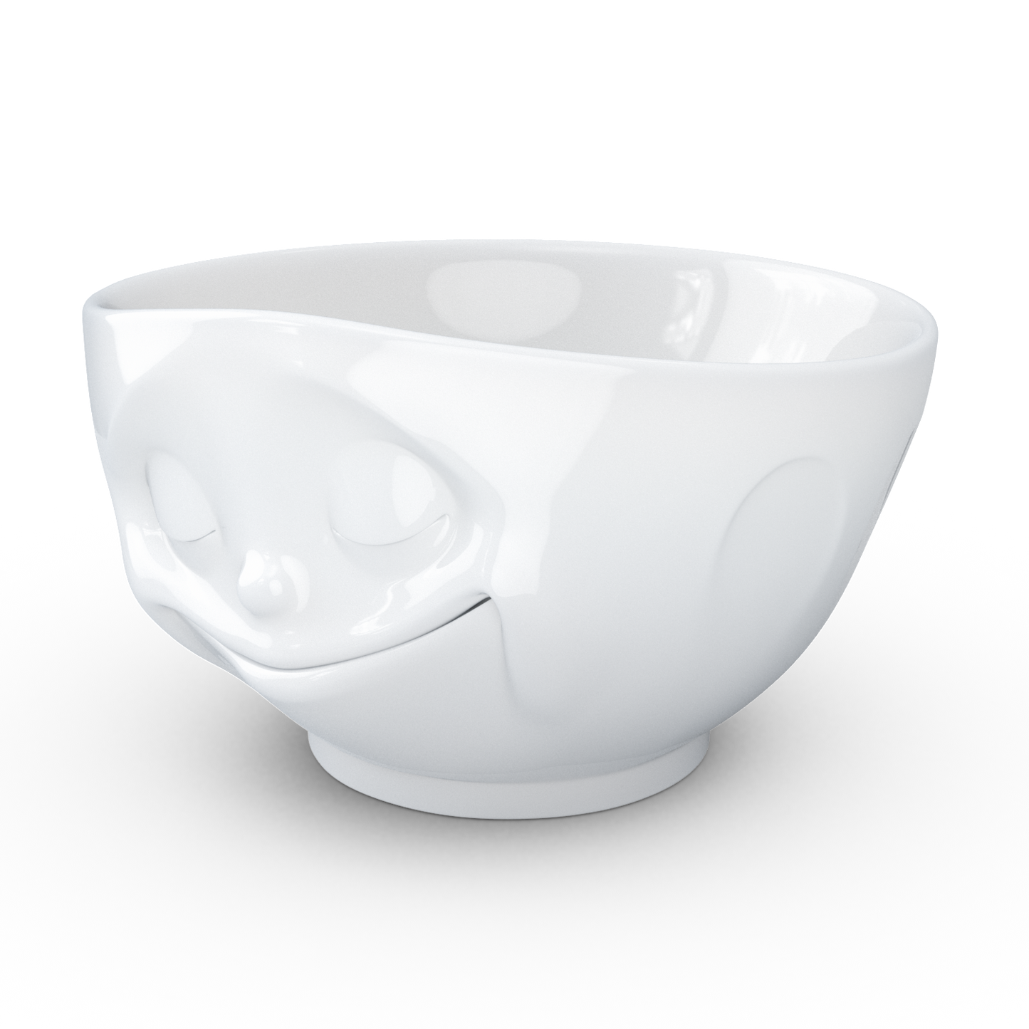 FIFTYEIGHT PRODUCTS / Tassen / Schale „Glücklich“ (Porzellan, 500ml, weiß, Made in Germany)