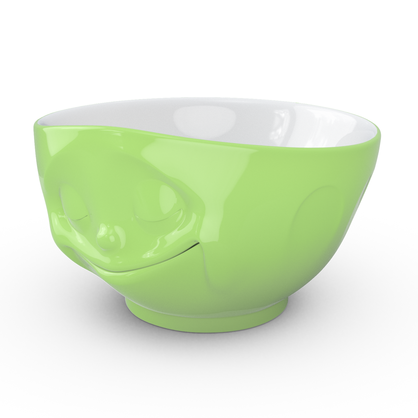 FIFTYEIGHT PRODUCTS / Tassen / Schale „Glücklich“ (Porzellan, 500ml, hellgrün, Made in Germany)