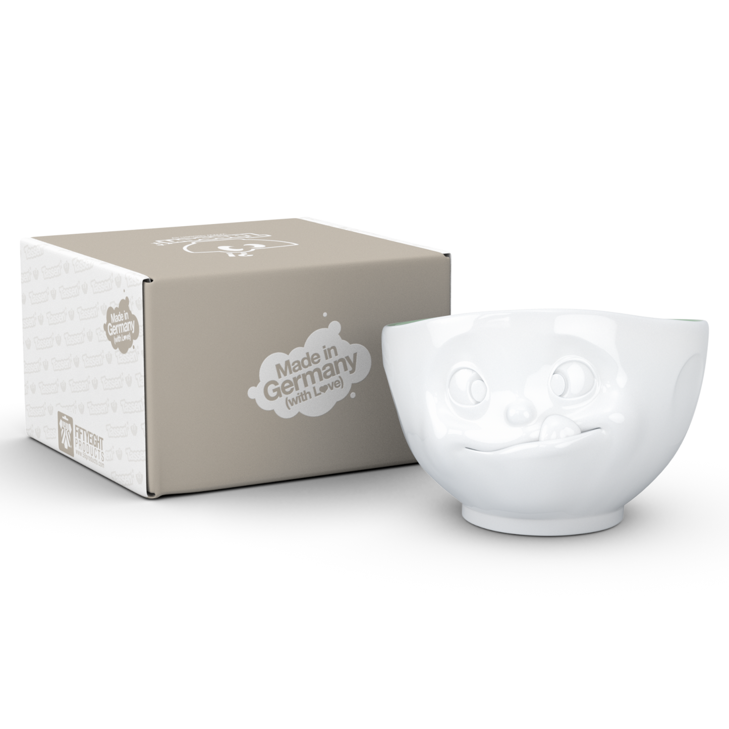 FIFTYEIGHT PRODUCTS / Tazze / Ciotola "Gustoso" (Porcellana, 500ml, bianca, interno pino, Made in Germany)