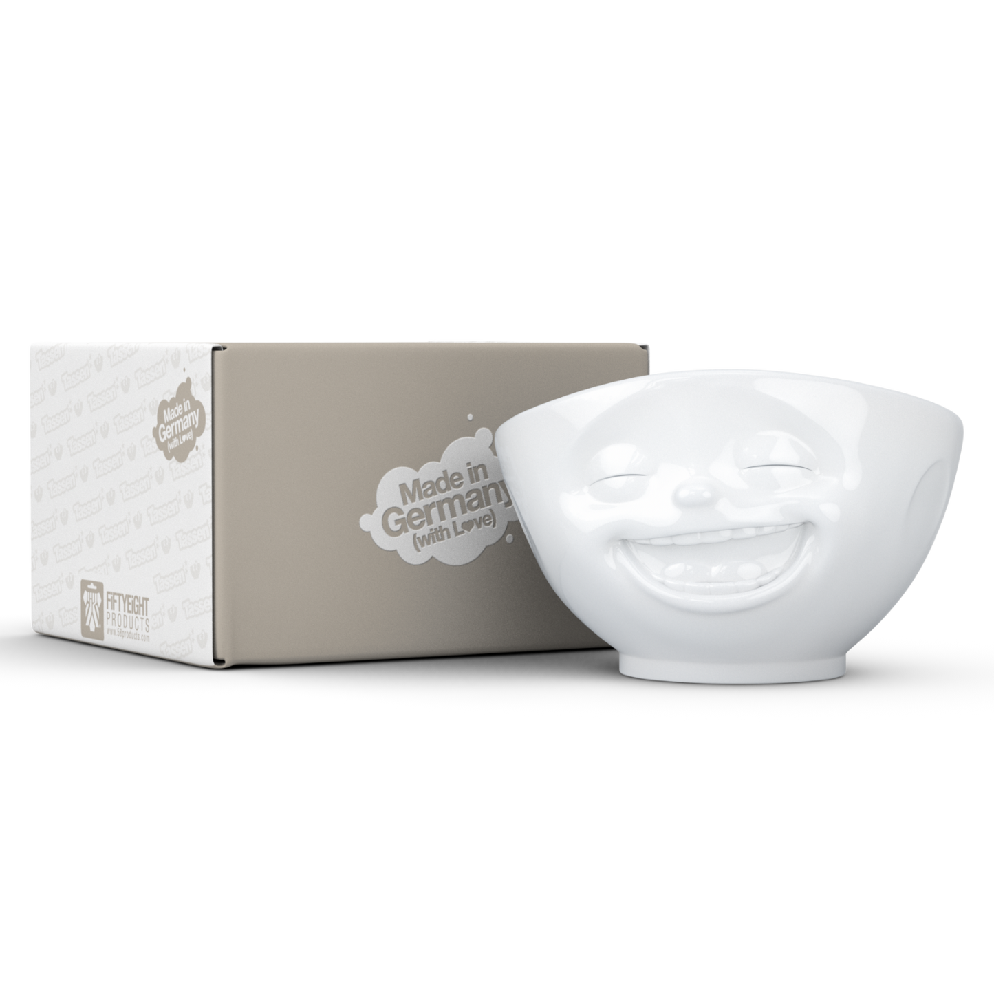 FIFTYEIGHT PRODUCTS / Mugs / "Laughing" Bowl (Porcelain, 500ml, white, Made in Germany)