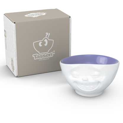 FIFTYEIGHT PRODUCTS / Tazze / Ciotola "Sorridendo" (Porcellana, 500ml, interno lavanda, Made in Germany)
