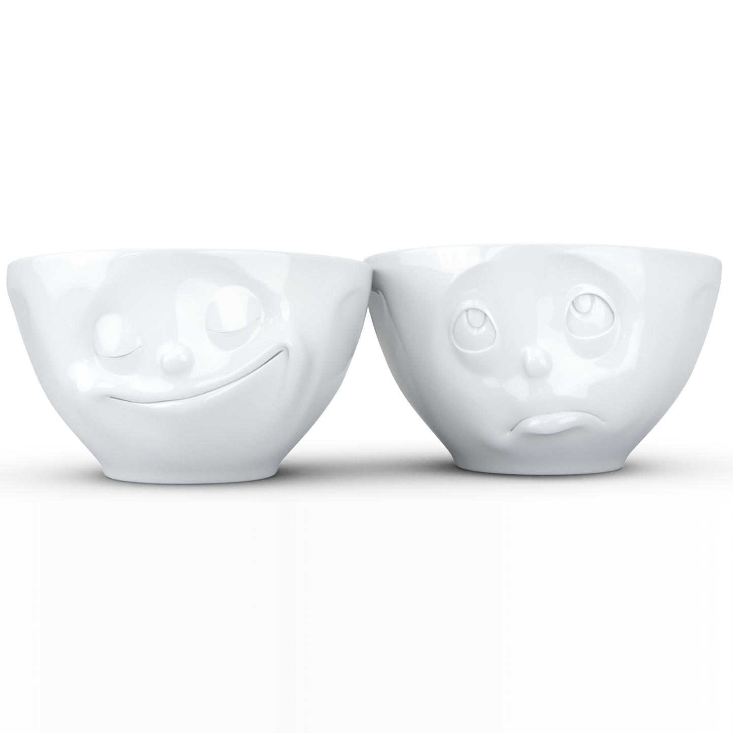 FIFTYEIGHT PRODUCTS / Tazze / Ciotole Medie / Set Ciotole n. 2 „Felice & Oh, Prego“ (Porcellana, 200 ml, bianco, Made in Germany)
