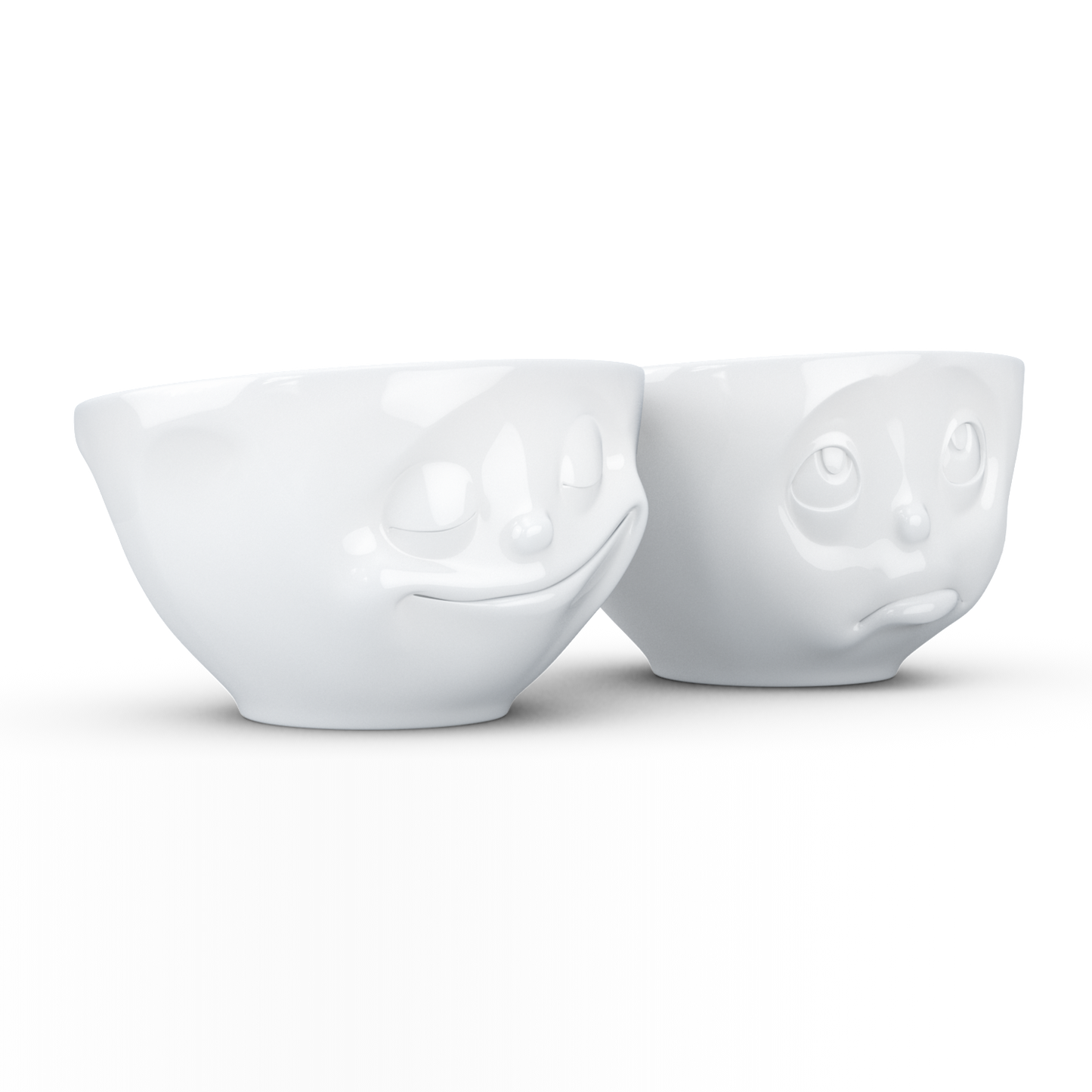 FIFTYEIGHT PRODUCTS / Tazze / Ciotole Medie / Set Ciotole n. 2 „Felice & Oh, Prego“ (Porcellana, 200 ml, bianco, Made in Germany)