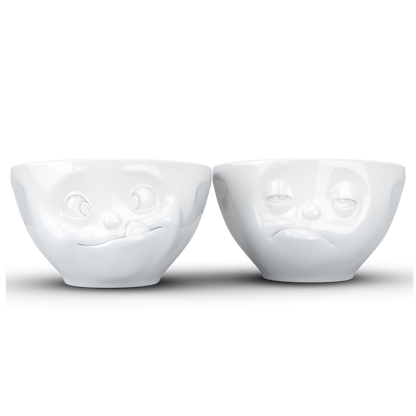 FIFTYEIGHT PRODUCTS / Cups / Small Bowls / Bowl Set No. 3 "Tasty & Sleepy" (Porcelain, 200 ml, white, Made in Germany)