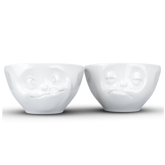 FIFTYEIGHT PRODUCTS / Tazze / Ciotoline / Set 3 ciotoline "Deliziose & Addormentate" (Porcellana, 200 ml, bianco, Made in Germany)