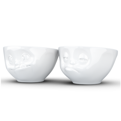FIFTYEIGHT PRODUCTS / Cups / Small Bowls / Bowl Set No. 3 "Tasty & Sleepy" (Porcelain, 200 ml, white, Made in Germany)