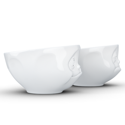 FIFTYEIGHT PRODUCTS / Cups / Small Bowls / Bowl Set No. 3 "Tasty & Sleepy" (Porcelain, 200 ml, white, Made in Germany)