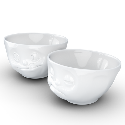 FIFTYEIGHT PRODUCTS / Cups / Small Bowls / Bowl Set No. 3 "Tasty & Sleepy" (Porcelain, 200 ml, white, Made in Germany)