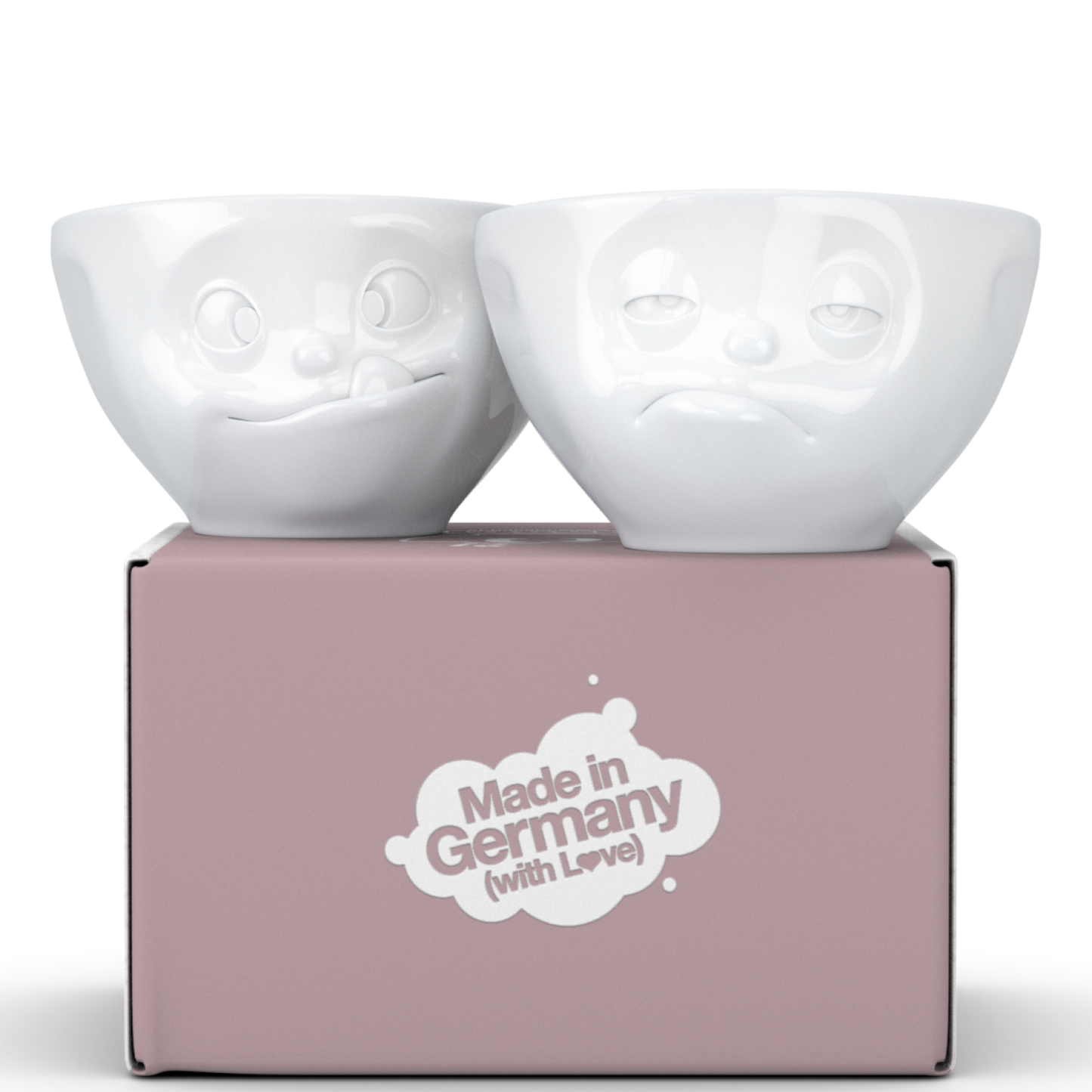 FIFTYEIGHT PRODUCTS / Cups / Small Bowls / Bowl Set No. 3 "Tasty & Sleepy" (Porcelain, 200 ml, white, Made in Germany)