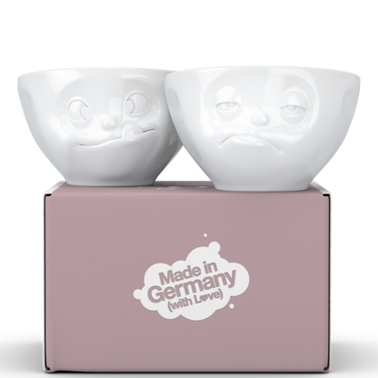 FIFTYEIGHT PRODUCTS / Cups / Small Bowls / Bowl Set No. 3 "Tasty & Sleepy" (Porcelain, 200 ml, white, Made in Germany)