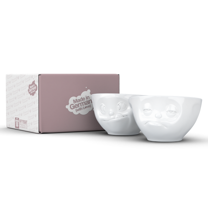 FIFTYEIGHT PRODUCTS / Cups / Small Bowls / Bowl Set No. 3 "Tasty & Sleepy" (Porcelain, 200 ml, white, Made in Germany)