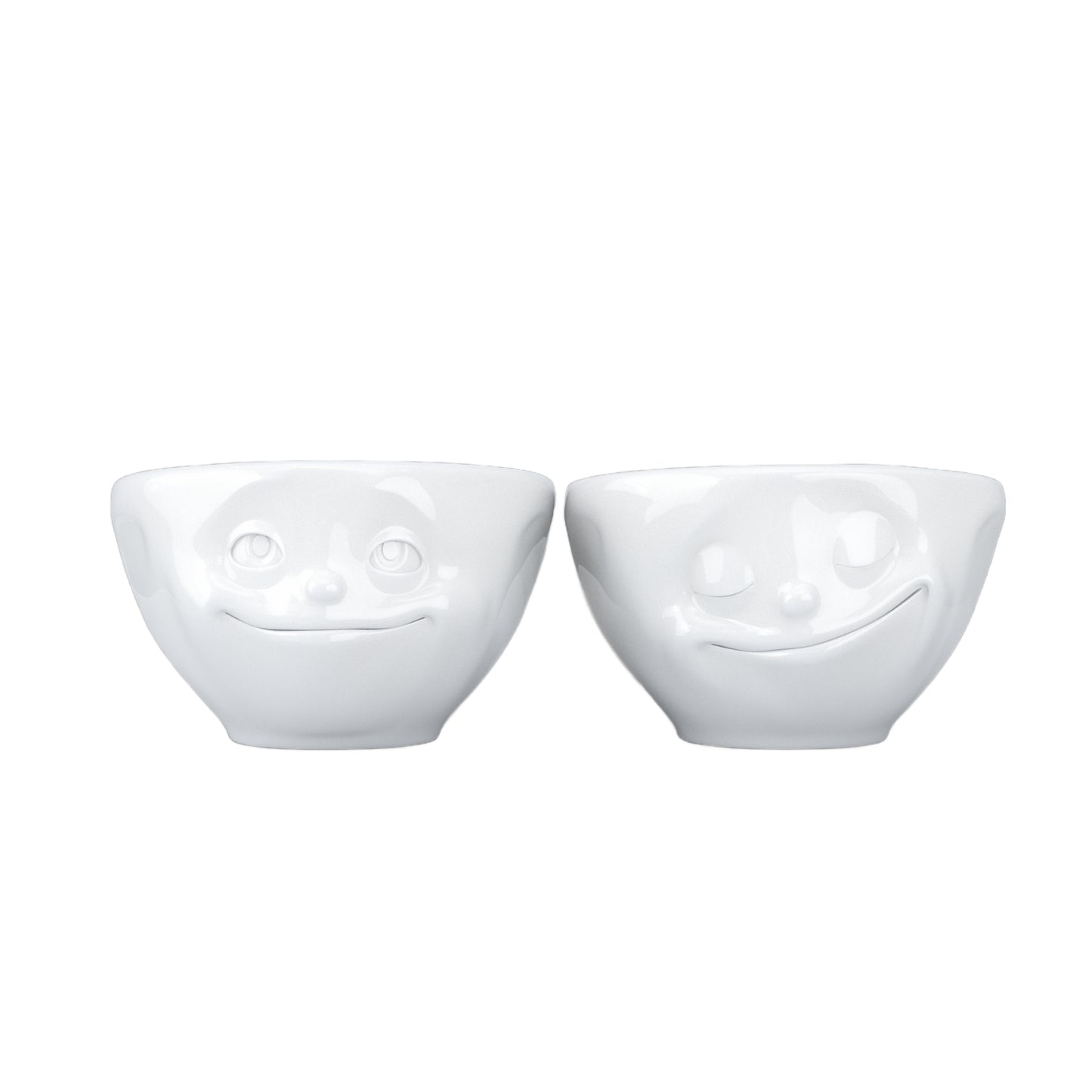 FIFTYEIGHT PRODUCTS / Tazze / Ciotolina / Set ciotoline n. 2 "Sognante e Felice" (porcellana, 100 ml, bianco, Made in Germany)