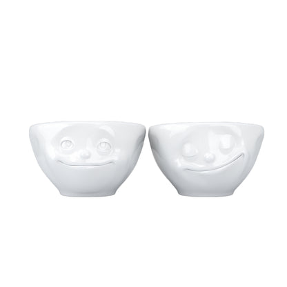 FIFTYEIGHT PRODUCTS / Tazze / Ciotolina / Set ciotoline n. 2 "Sognante e Felice" (porcellana, 100 ml, bianco, Made in Germany)