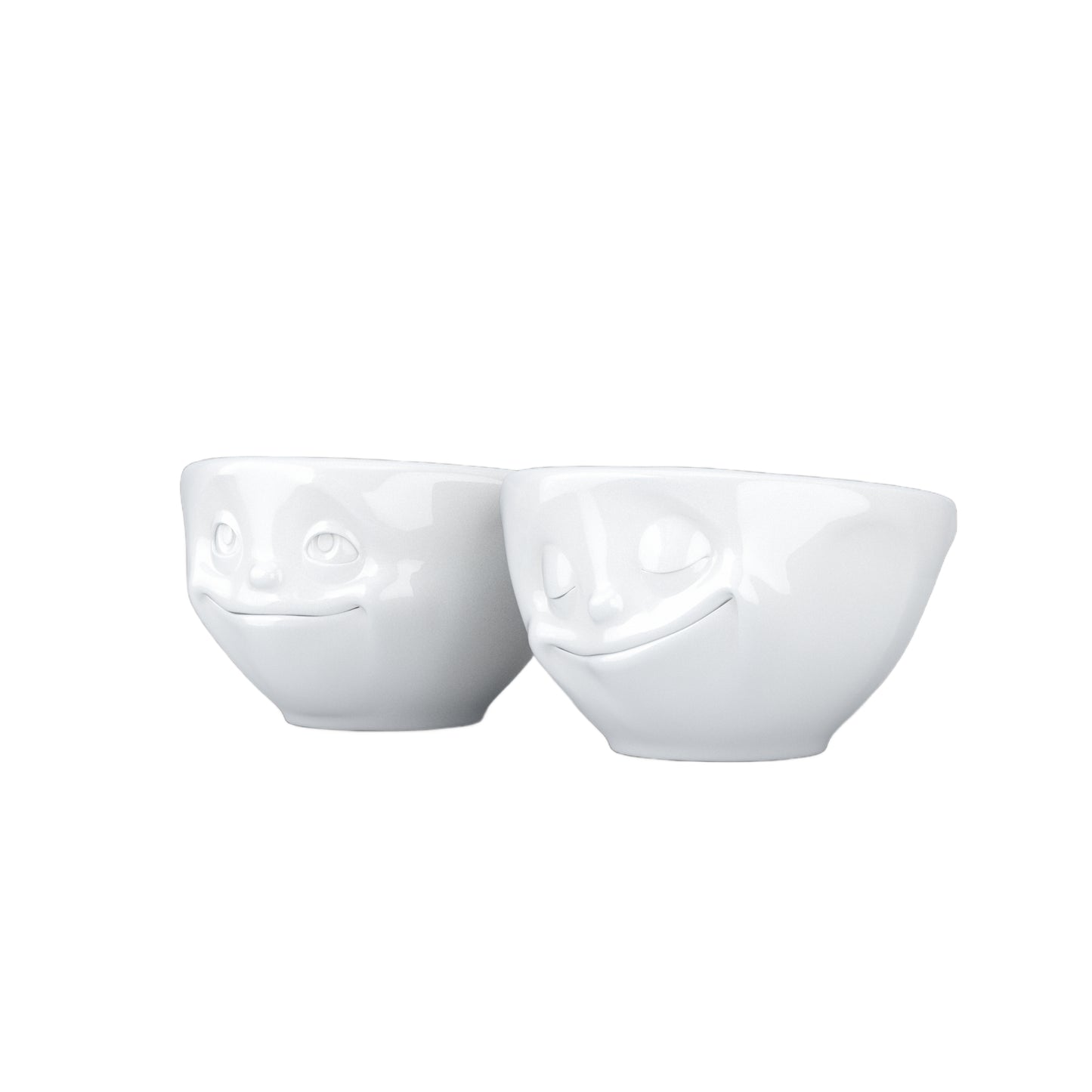FIFTYEIGHT PRODUCTS / Tazze / Ciotolina / Set ciotoline n. 2 "Sognante e Felice" (porcellana, 100 ml, bianco, Made in Germany)