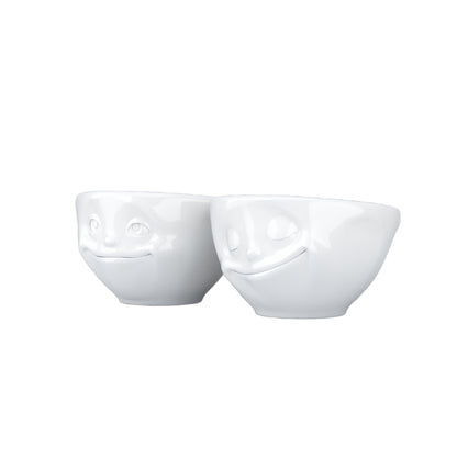 FIFTYEIGHT PRODUCTS / Tazze / Ciotolina / Set ciotoline n. 2 "Sognante e Felice" (porcellana, 100 ml, bianco, Made in Germany)