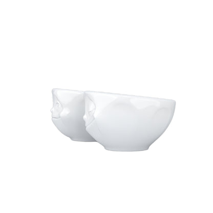 FIFTYEIGHT PRODUCTS / Tazze / Ciotolina / Set ciotoline n. 2 "Sognante e Felice" (porcellana, 100 ml, bianco, Made in Germany)