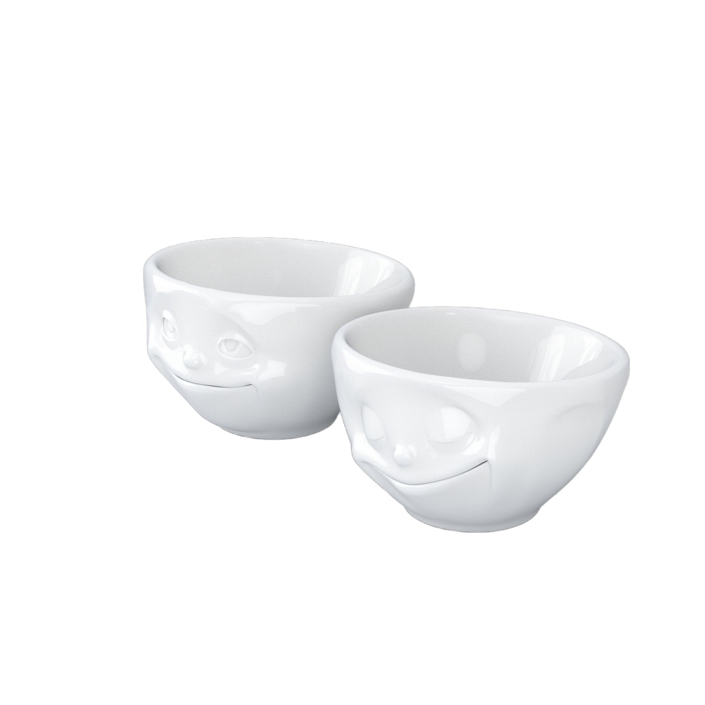 FIFTYEIGHT PRODUCTS / Tazze / Ciotolina / Set ciotoline n. 2 "Sognante e Felice" (porcellana, 100 ml, bianco, Made in Germany)