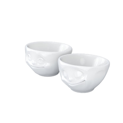 FIFTYEIGHT PRODUCTS / Tazze / Ciotolina / Set ciotoline n. 2 "Sognante e Felice" (porcellana, 100 ml, bianco, Made in Germany)