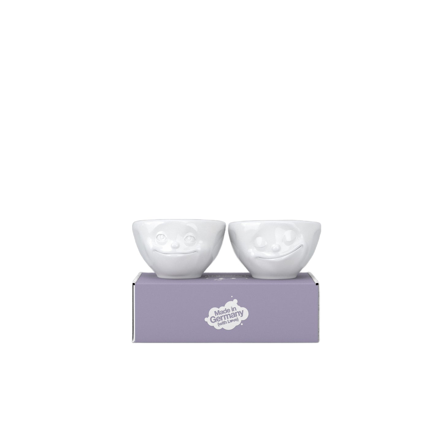 FIFTYEIGHT PRODUCTS / Tazze / Ciotolina / Set ciotoline n. 2 "Sognante e Felice" (porcellana, 100 ml, bianco, Made in Germany)