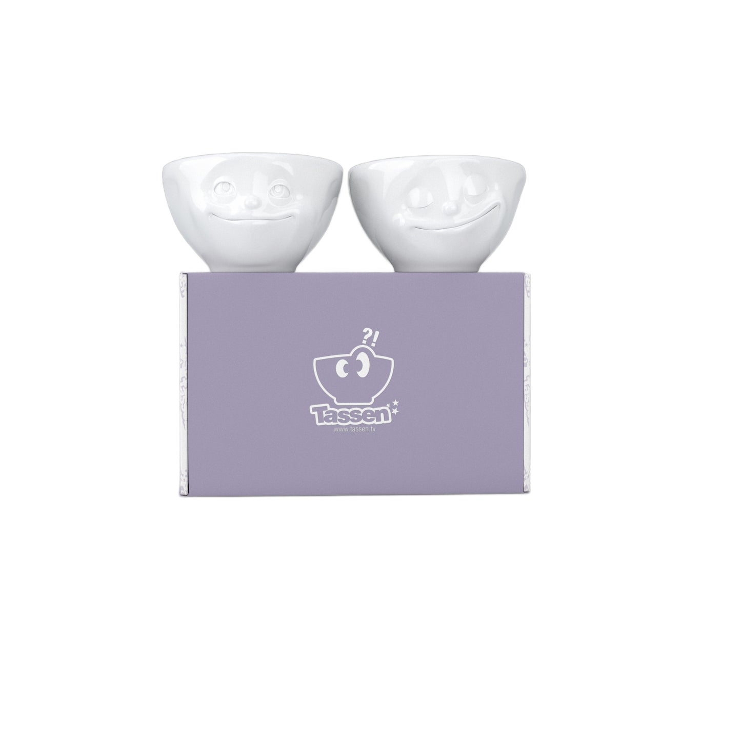 FIFTYEIGHT PRODUCTS / Tazze / Ciotolina / Set ciotoline n. 2 "Sognante e Felice" (porcellana, 100 ml, bianco, Made in Germany)