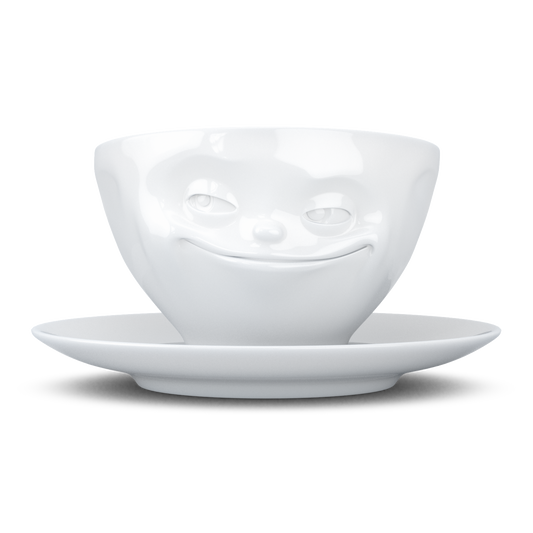 FIFTYEIGHT PRODUCTS / Tazze / Tazza da caffè "Ghignante" (porcellana, 200ml, bianca, Made in Germany)