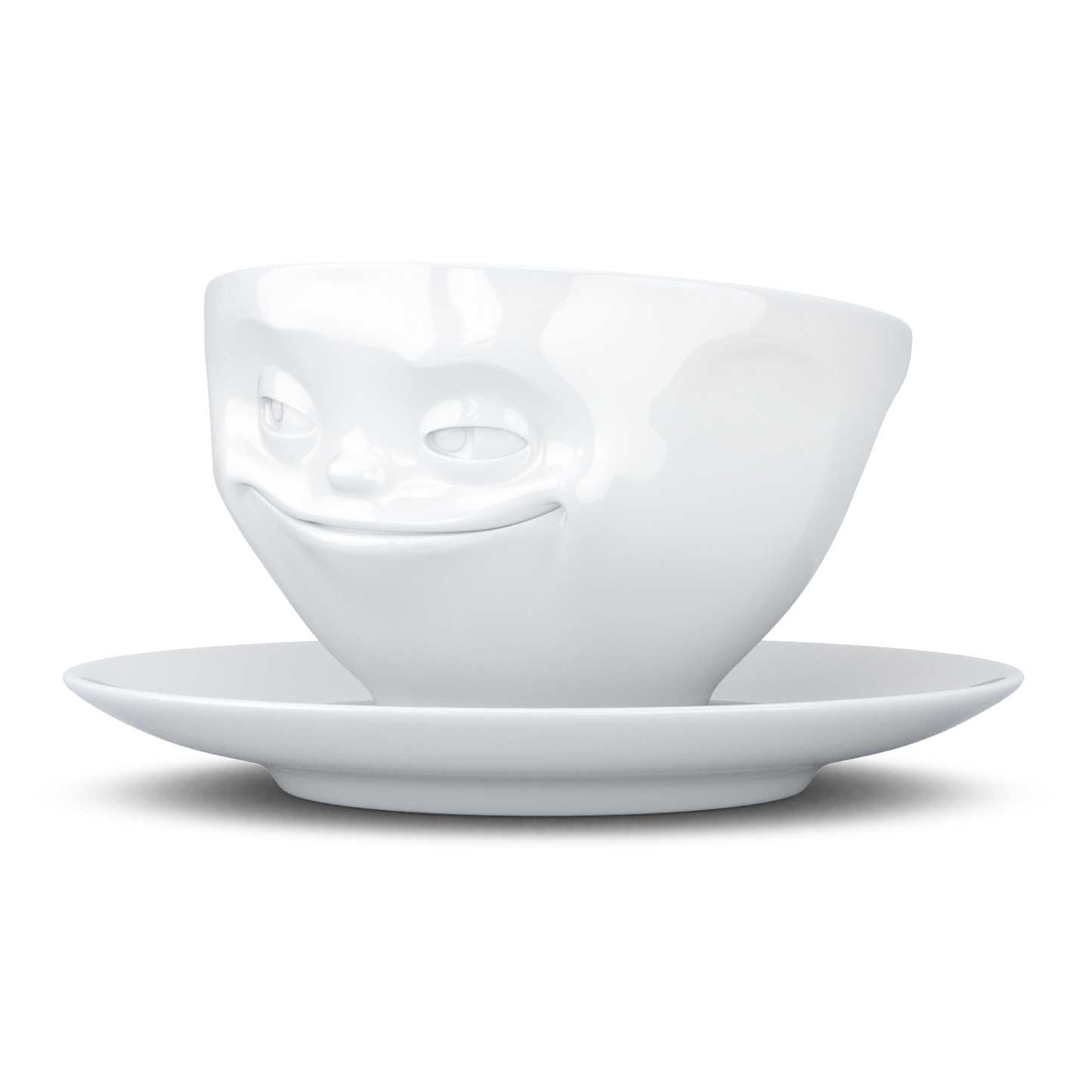 FIFTYEIGHT PRODUCTS / Mugs / Coffee mug "Grinning" (Porcelain, 200ml, white, Made in Germany)