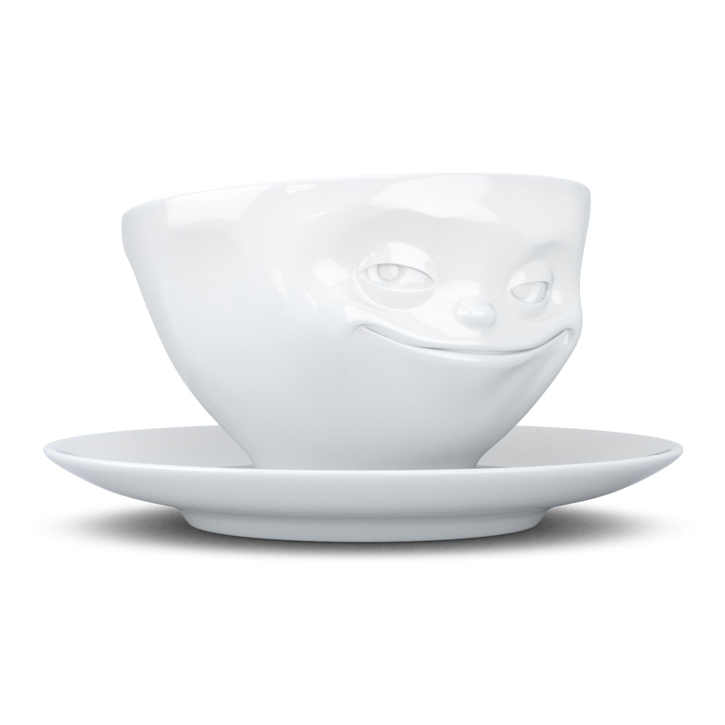 FIFTYEIGHT PRODUCTS / Mugs / Coffee mug "Grinning" (Porcelain, 200ml, white, Made in Germany)