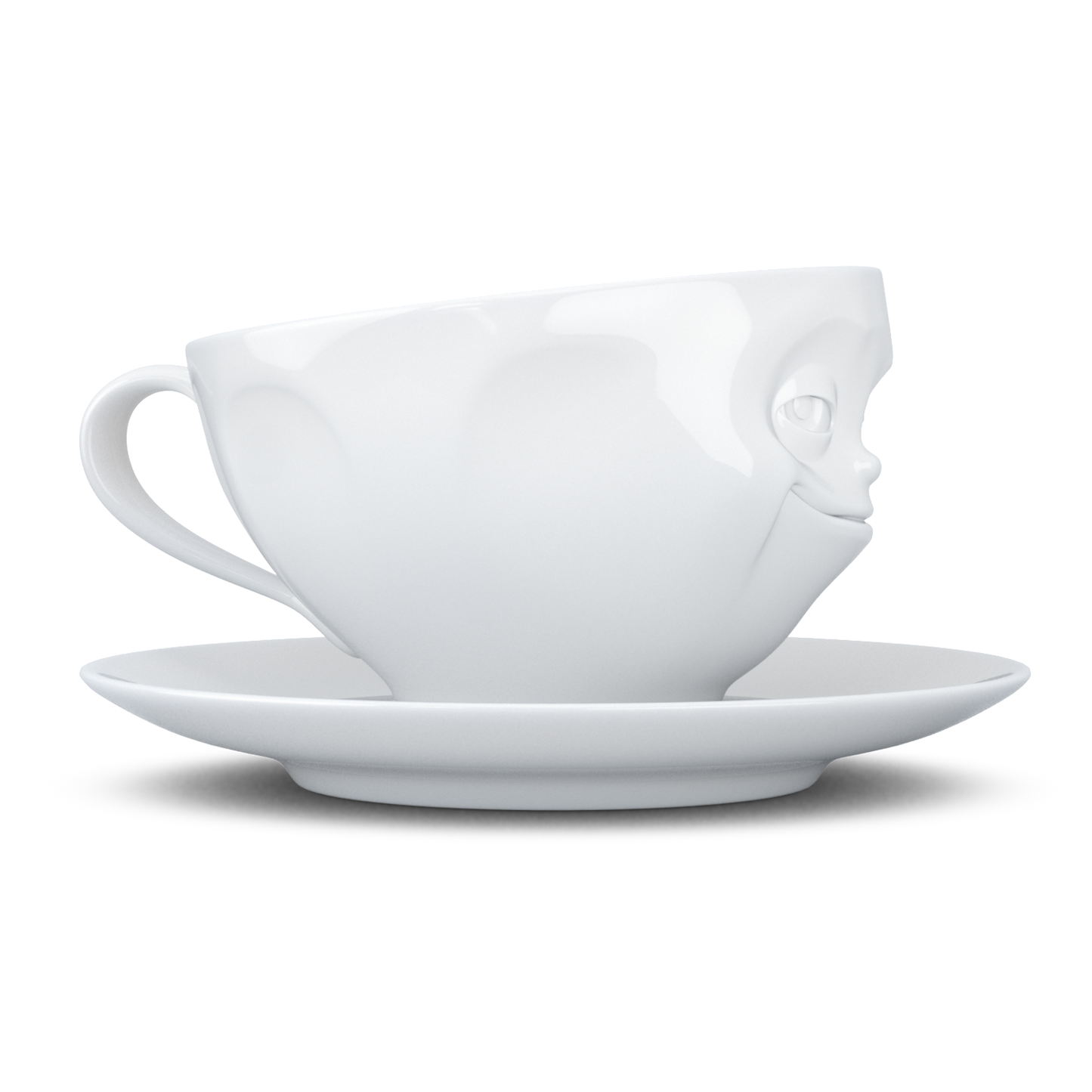 FIFTYEIGHT PRODUCTS / Mugs / Coffee mug "Grinning" (Porcelain, 200ml, white, Made in Germany)