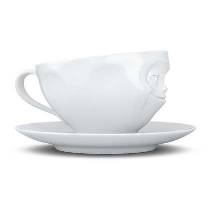 FIFTYEIGHT PRODUCTS / Mugs / Coffee mug "Grinning" (Porcelain, 200ml, white, Made in Germany)