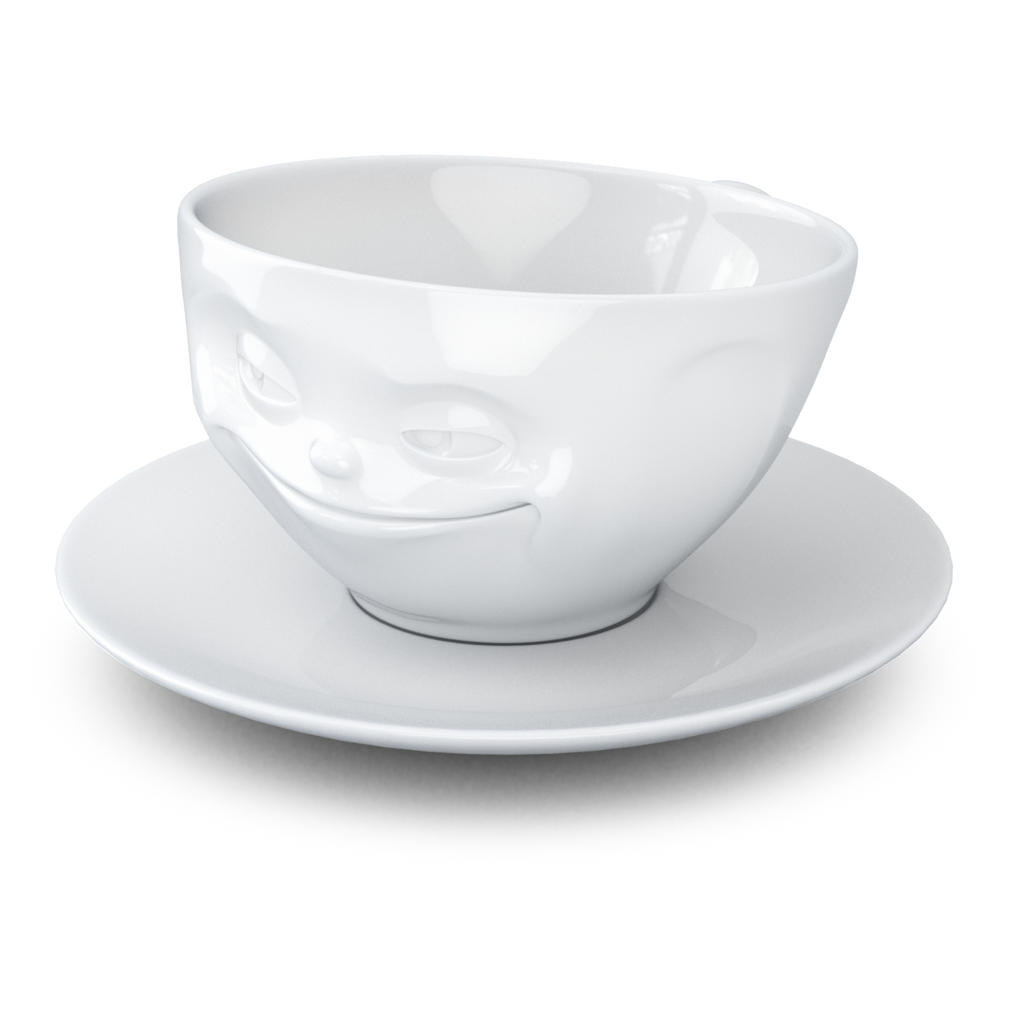 FIFTYEIGHT PRODUCTS / Mugs / Coffee mug "Grinning" (Porcelain, 200ml, white, Made in Germany)
