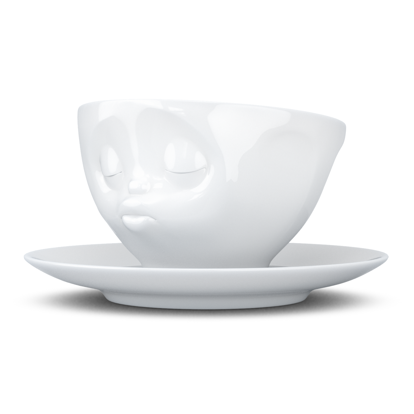 FIFTYEIGHT PRODUCTS / Kissing Face Coffee Cup / Hard Porcelain 200 ml, white