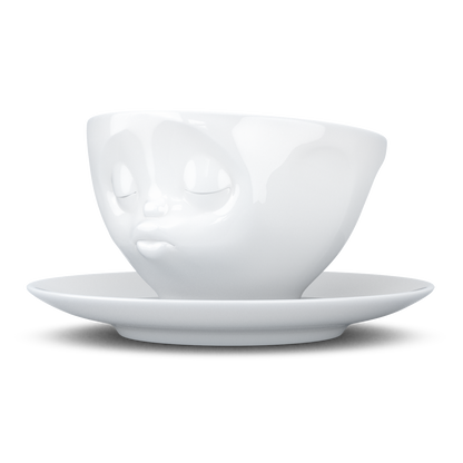 FIFTYEIGHT PRODUCTS / Kissing Face Coffee Cup / Hard Porcelain 200 ml, white