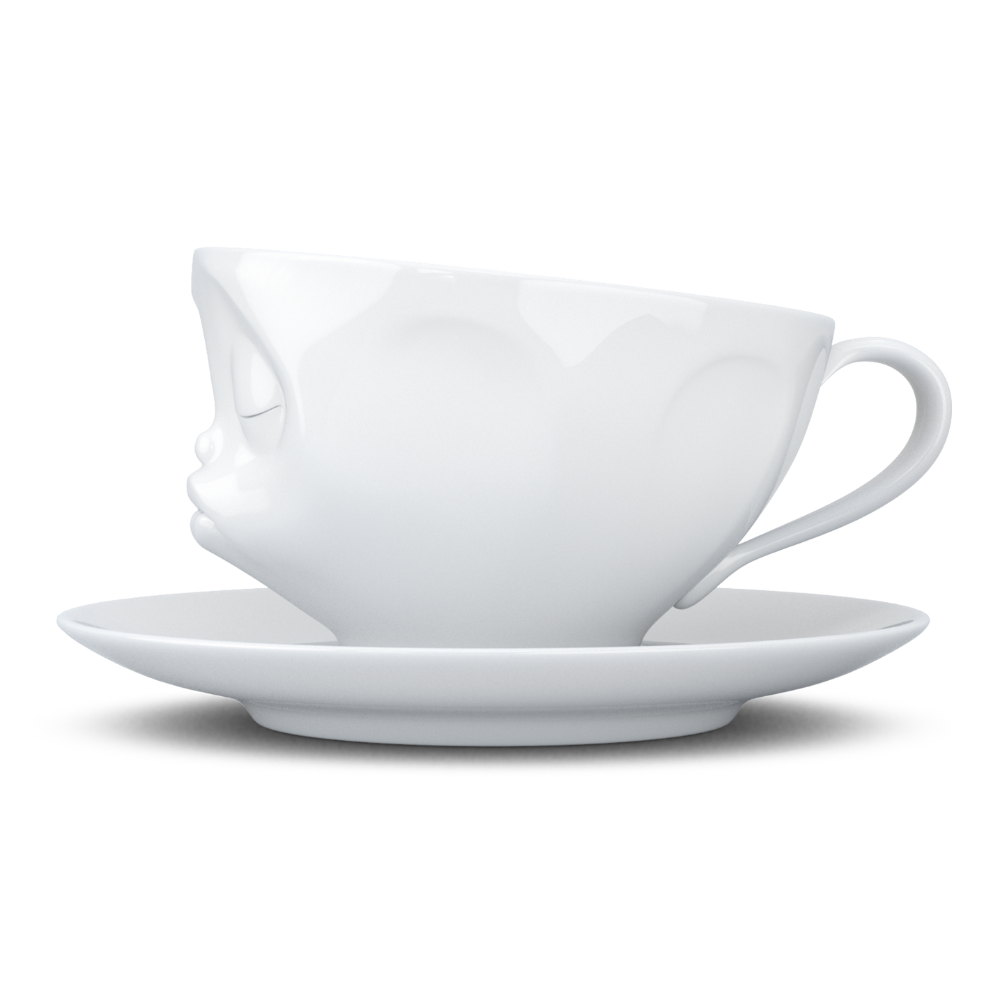 FIFTYEIGHT PRODUCTS / Kissing Face Coffee Cup / Hard Porcelain 200 ml, white