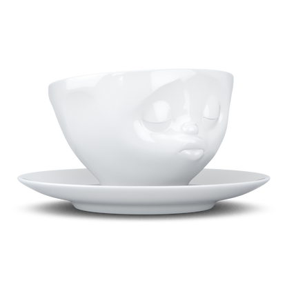 FIFTYEIGHT PRODUCTS / Kissing Face Coffee Cup / Hard Porcelain 200 ml, white