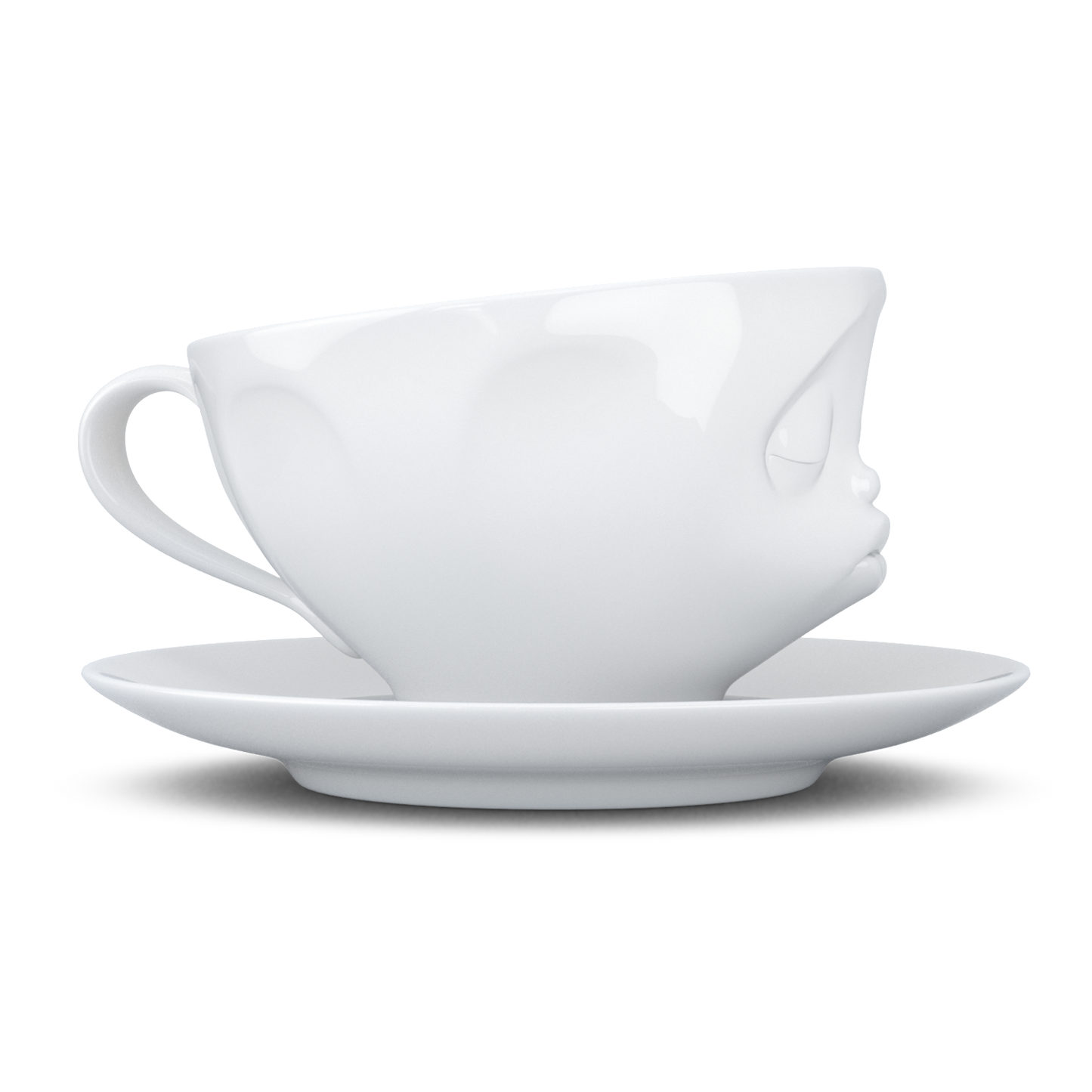 FIFTYEIGHT PRODUCTS / Kissing Face Coffee Cup / Hard Porcelain 200 ml, white